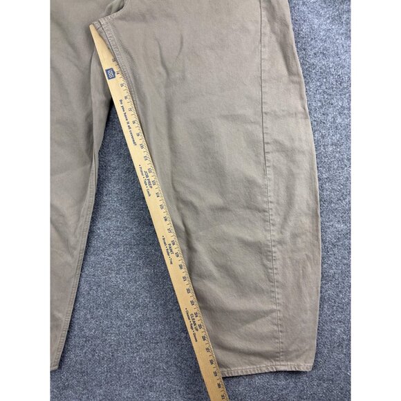 Abercrombie & Fitch Jeans Womens 32 Long Khaki Mid Rise Barrel Wide Leg - Picture 6 of 9